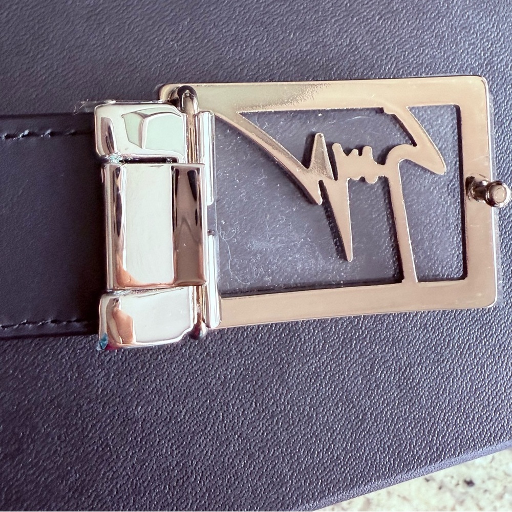 GIUSEPPE ZANOTTI Logo Black Leather Men’s Belt NWT!! - Picture 6 of 12